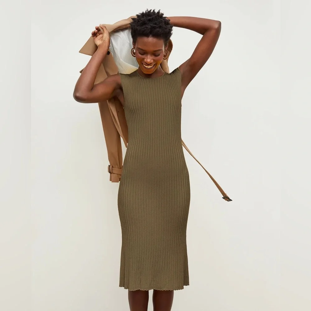 MM LAFLEUR Safari Slinky Knit Dylan Midi Dress Size Small NWT